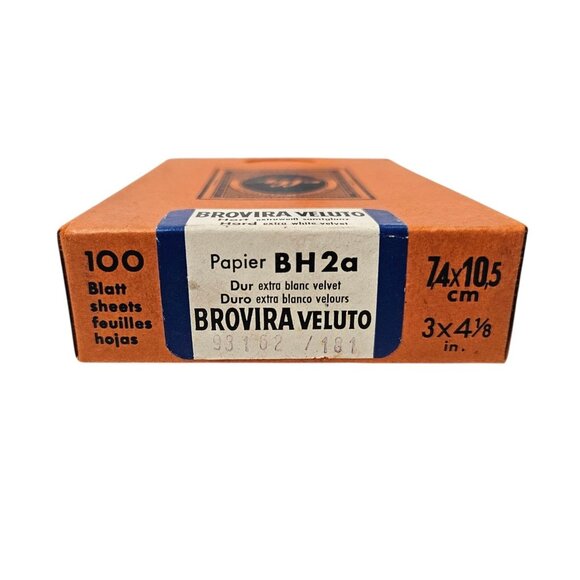 VTG Agfa Brovira Veluto Photo Paper Hard Extra White Velvet 100 Sheets 3x4 1/8" - Picture 3 of 7